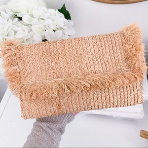 Woven Raffia Clutch
